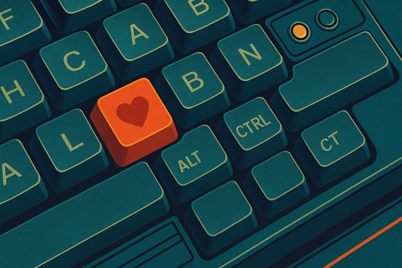 Tastiera meccanica con tasto a forma di cuore